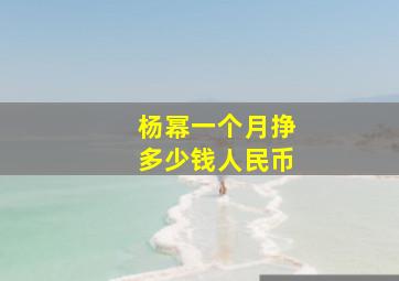 杨幂一个月挣多少钱人民币