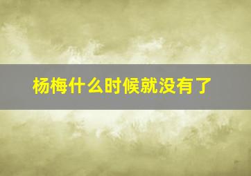 杨梅什么时候就没有了