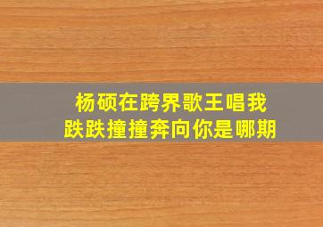 杨硕在跨界歌王唱我跌跌撞撞奔向你是哪期