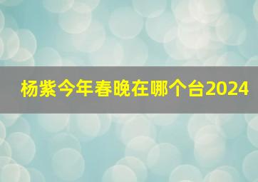 杨紫今年春晚在哪个台2024