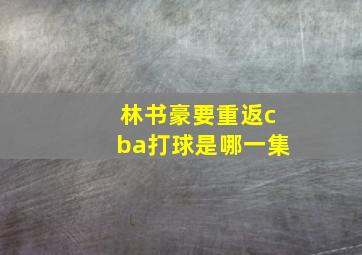 林书豪要重返cba打球是哪一集