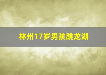 林州17岁男孩跳龙湖