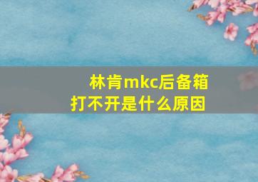 林肯mkc后备箱打不开是什么原因