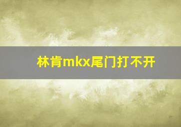 林肯mkx尾门打不开