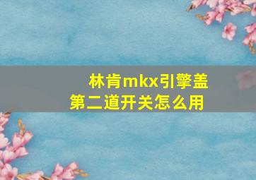 林肯mkx引擎盖第二道开关怎么用