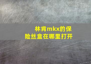 林肯mkx的保险丝盒在哪里打开