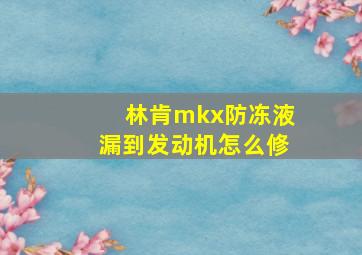 林肯mkx防冻液漏到发动机怎么修