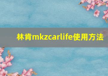 林肯mkzcarlife使用方法