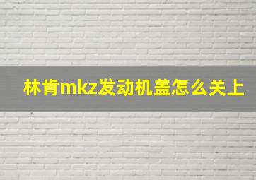 林肯mkz发动机盖怎么关上