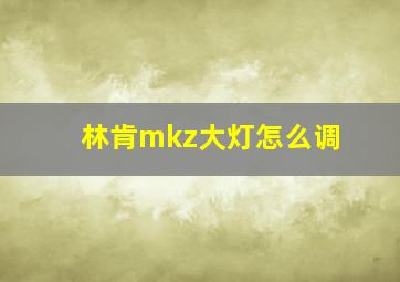 林肯mkz大灯怎么调