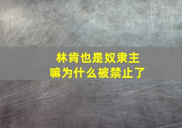 林肯也是奴隶主嘛为什么被禁止了