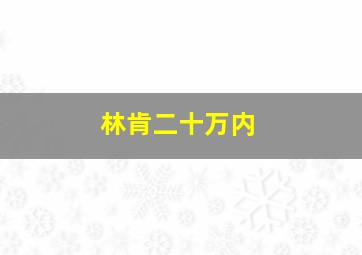 林肯二十万内