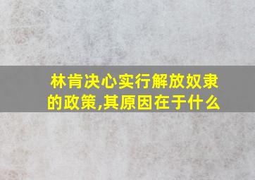 林肯决心实行解放奴隶的政策,其原因在于什么