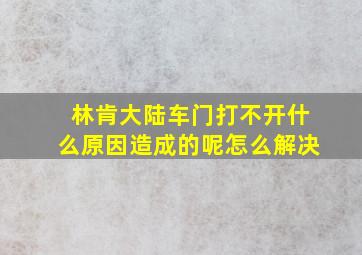 林肯大陆车门打不开什么原因造成的呢怎么解决