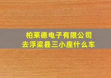 柏莱德电子有限公司去浮梁县三小座什么车