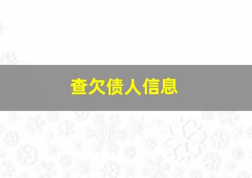 查欠债人信息