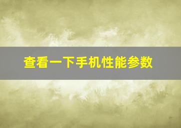 查看一下手机性能参数