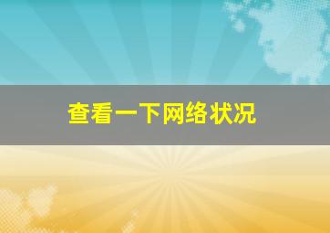 查看一下网络状况