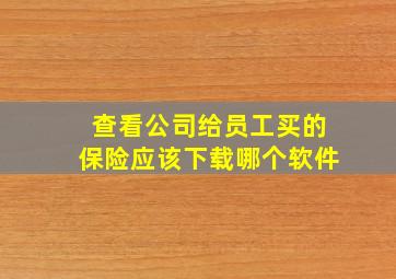 查看公司给员工买的保险应该下载哪个软件