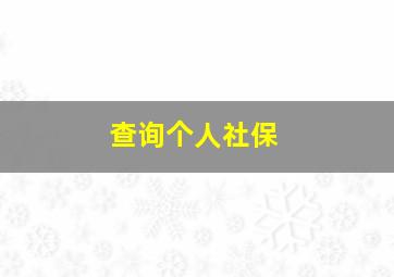 查询个人社保