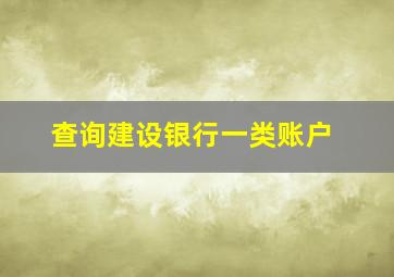 查询建设银行一类账户