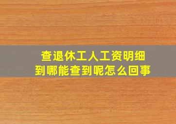 查退休工人工资明细到哪能查到呢怎么回事