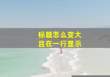 标题怎么变大且在一行显示