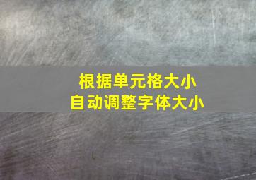 根据单元格大小自动调整字体大小