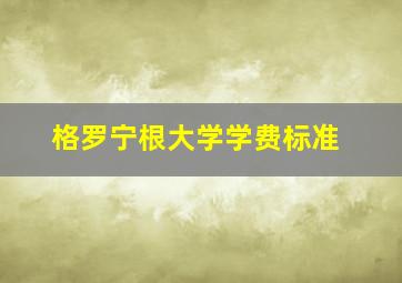 格罗宁根大学学费标准