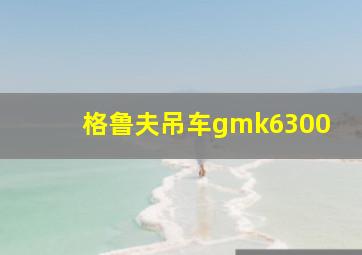 格鲁夫吊车gmk6300