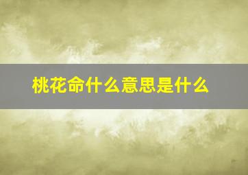 桃花命什么意思是什么