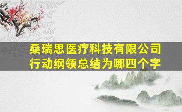 桑瑞思医疗科技有限公司行动纲领总结为哪四个字