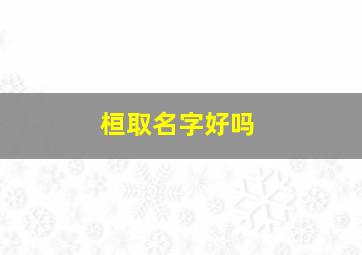 桓取名字好吗