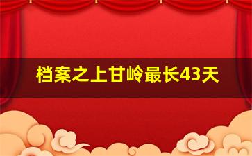 档案之上甘岭最长43天