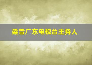 梁音广东电视台主持人