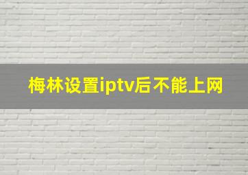 梅林设置iptv后不能上网