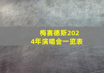 梅赛德斯2024年演唱会一览表