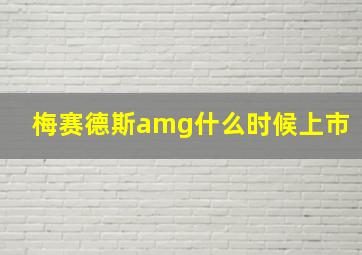 梅赛德斯amg什么时候上市