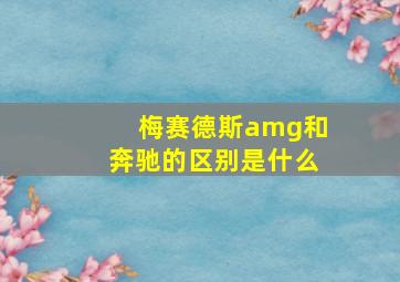 梅赛德斯amg和奔驰的区别是什么