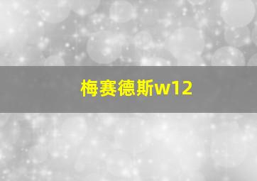 梅赛德斯w12