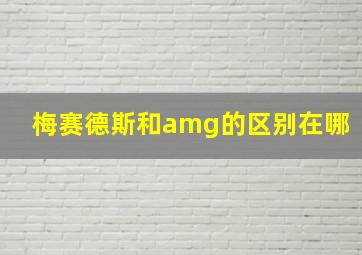 梅赛德斯和amg的区别在哪