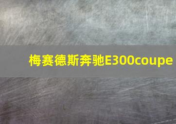 梅赛德斯奔驰E300coupe