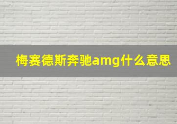 梅赛德斯奔驰amg什么意思