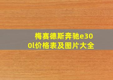 梅赛德斯奔驰e300l价格表及图片大全