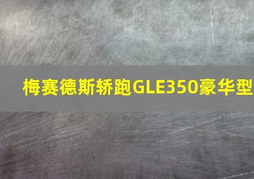 梅赛德斯轿跑GLE350豪华型