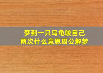 梦到一只乌龟咬自己两次什么意思周公解梦