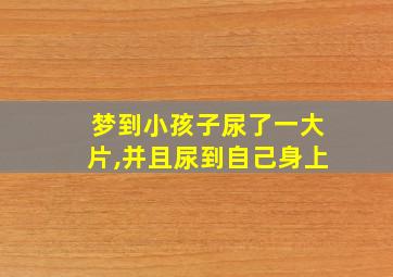 梦到小孩子尿了一大片,并且尿到自己身上