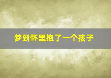 梦到怀里抱了一个孩子