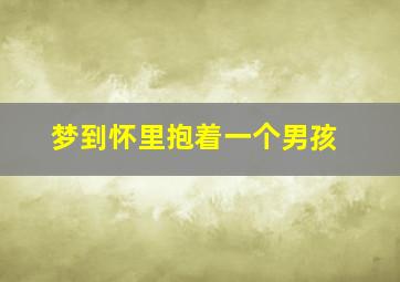 梦到怀里抱着一个男孩