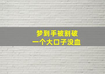 梦到手被割破一个大口子没血